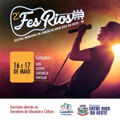 Abertas inscrições para o 2º Festival da Canção de Entre Rios do Oeste