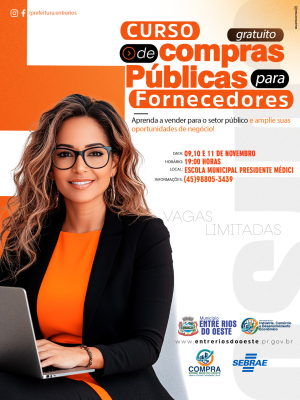 PREFEITURA DE ENTRE RIOS DO OESTE PROMOVE CURSO GRATUITO DE COMPRAS PÚBLICAS PARA FORNECEDORES