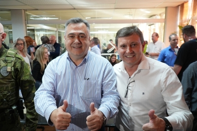 Comitiva de Entre Rios do Oeste participa de reunião com o Secretário de Saúde do Paraná em Marechal Cândido Rondon.