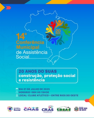 14ª Conferência Municipal de Assistência Social acontece nos próximos dias em Entre Rios do Oeste